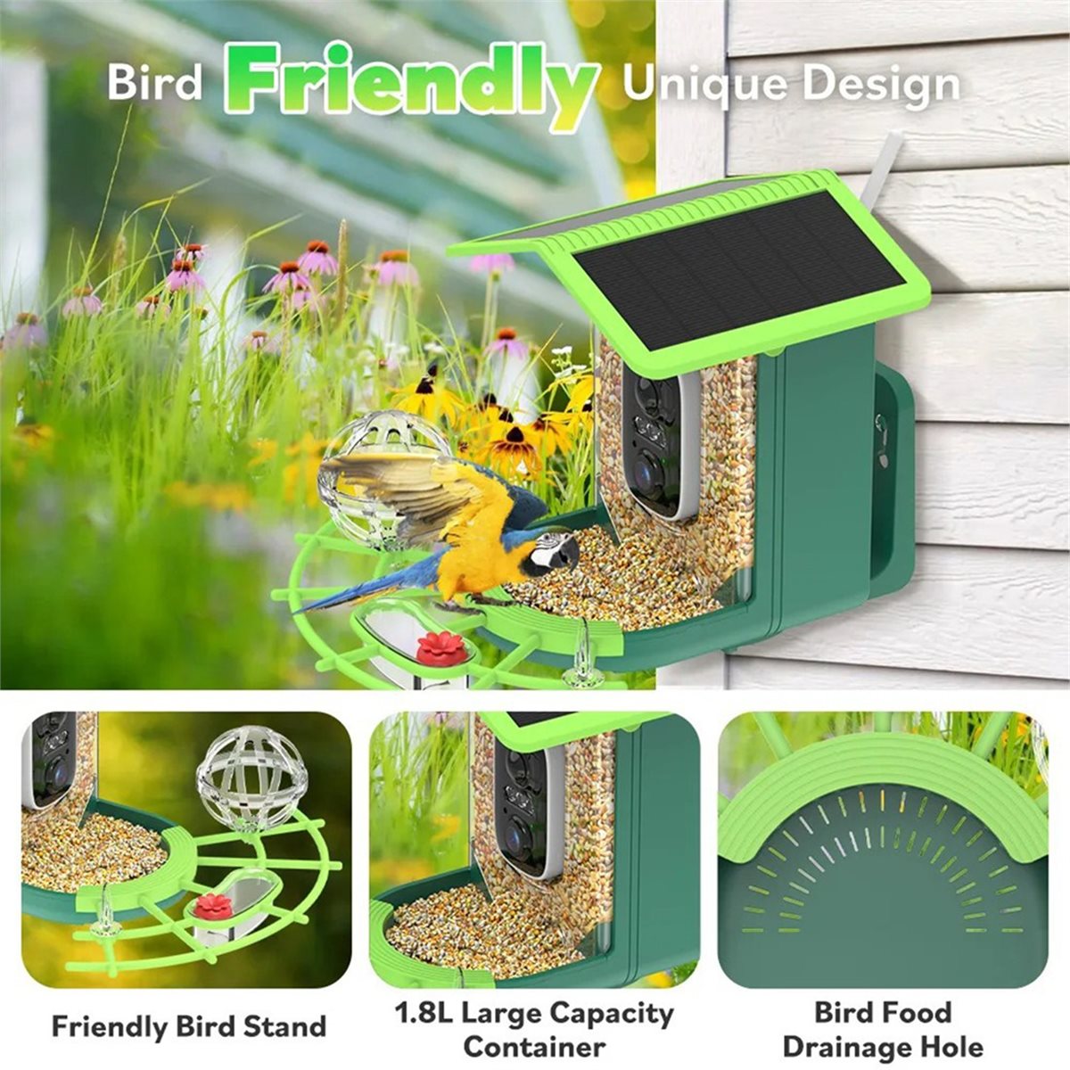 Smart Garden Ai - Caméra de mangeoire à oiseaux intelligente