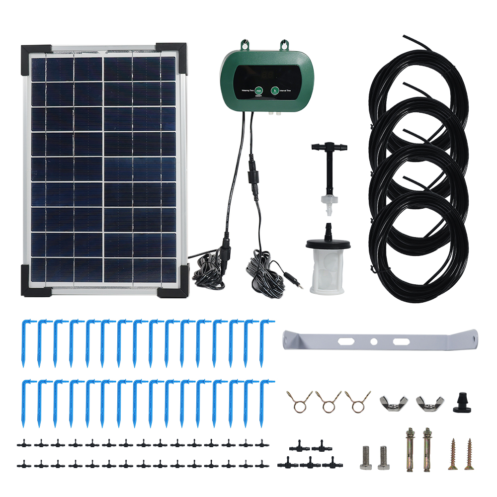 Smart Garden Irrigation System - Équipement d'hydroponie solaire, pompes à micro-goutteurs,